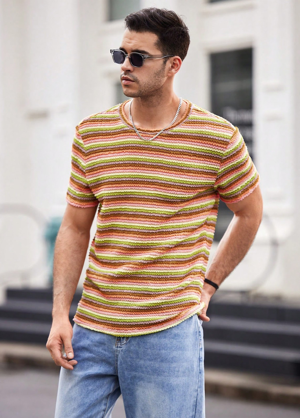 Комбинированная футболка SHEIN