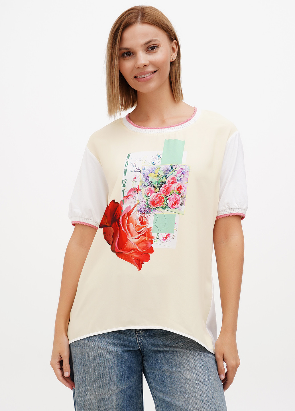 Комбинированная блуза Sassofono