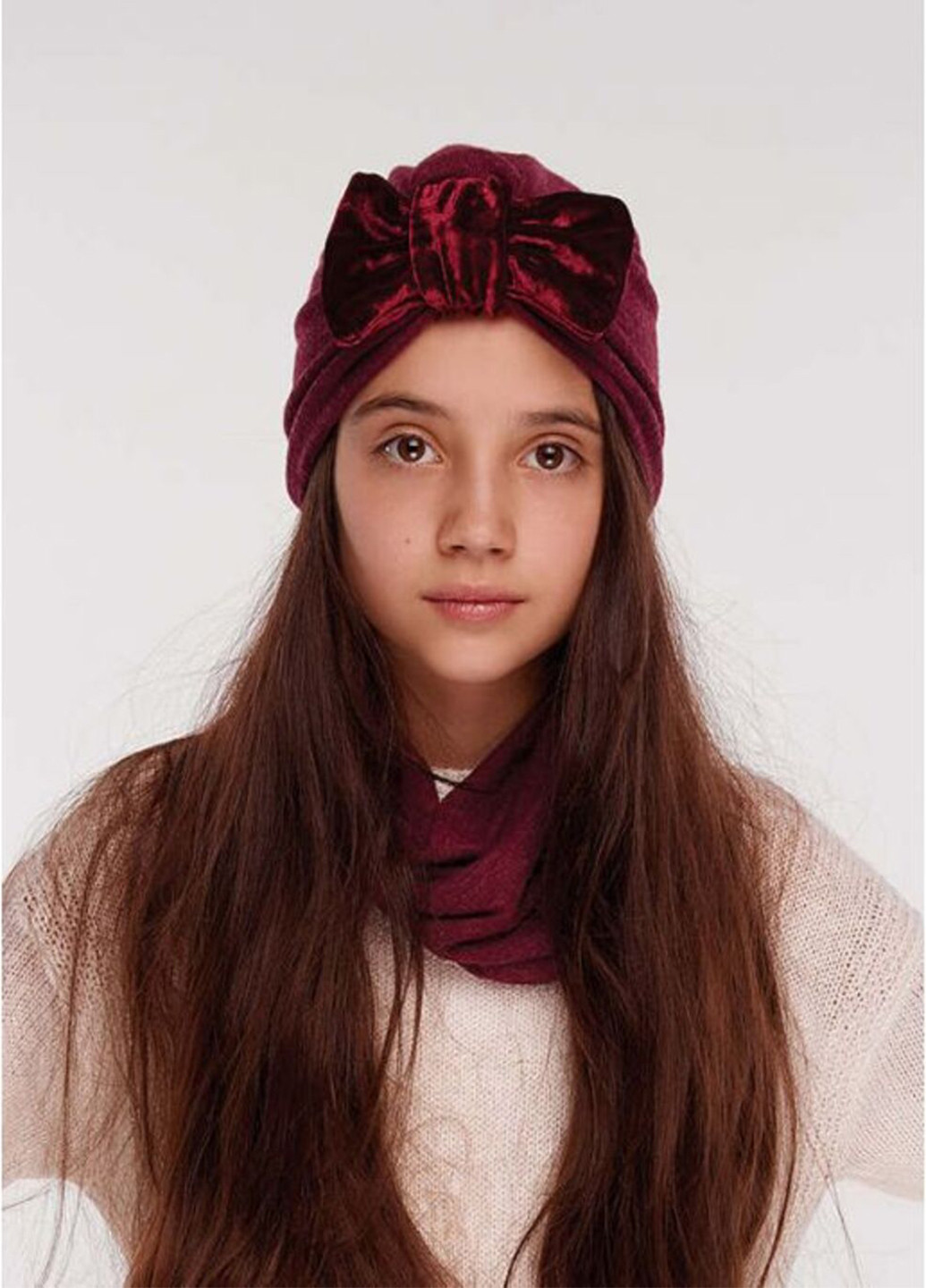 Бордовий демісезонний комплект (шапка, шарф) Dembohouse