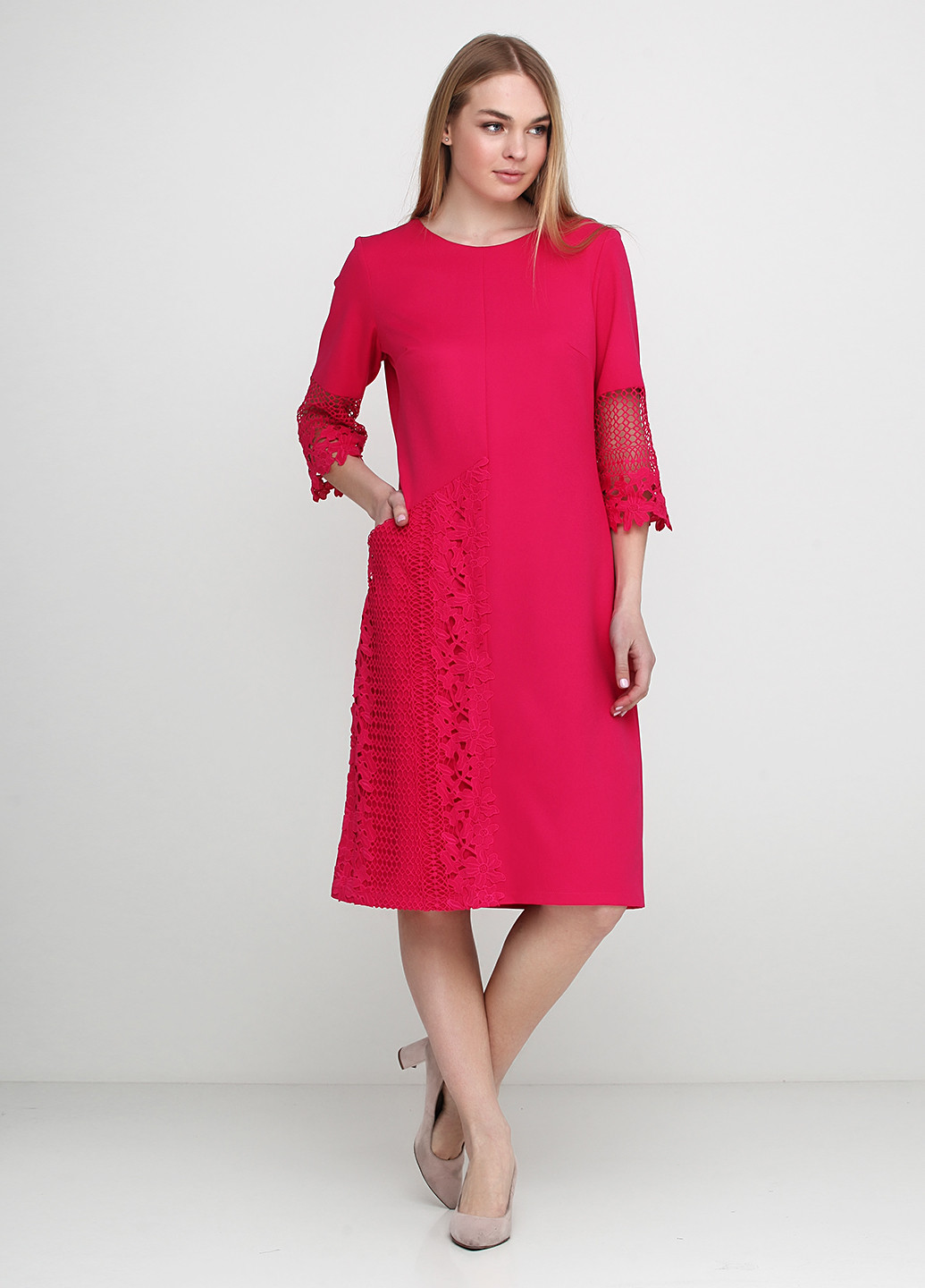 Рожева кежуал сукня Fitucci однотонна