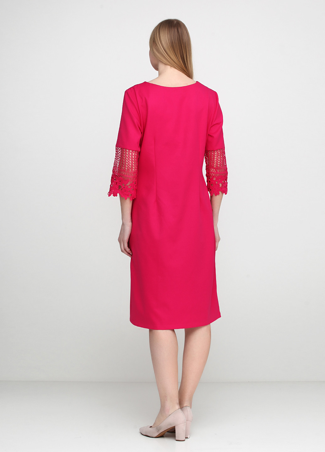 Розовое кэжуал платье Fitucci однотонное