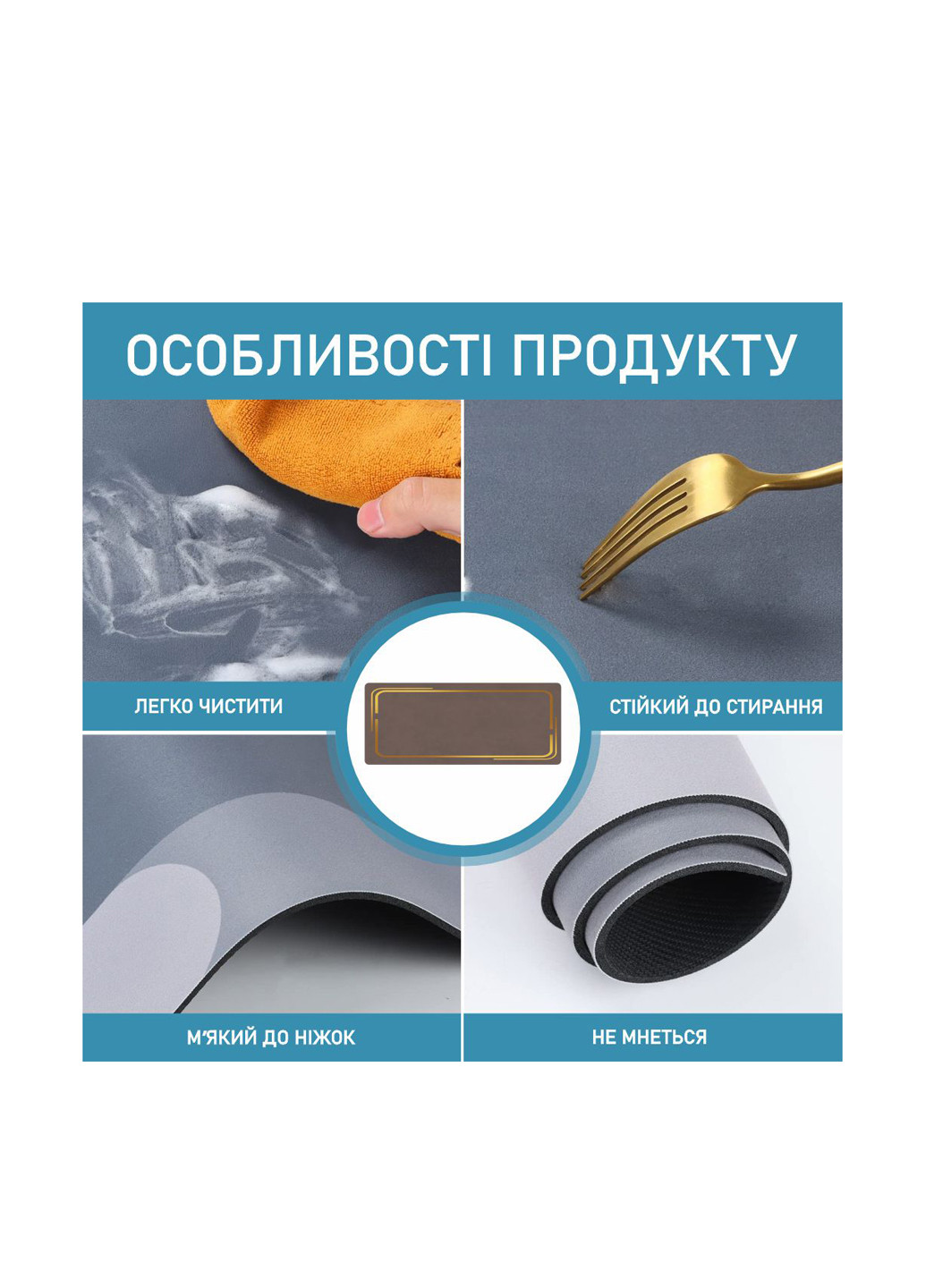 Килимок для ванної та кухні (2 шт.) 50х80 см,50х120 см Aquarius (322338843)