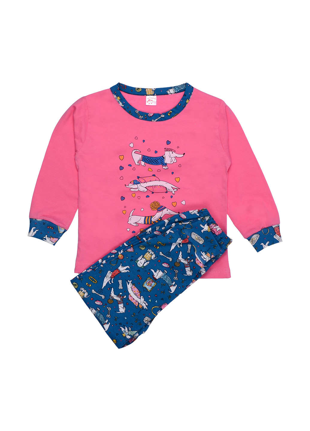Розовая всесезон пижама (лонгслив, брюки) Татошка