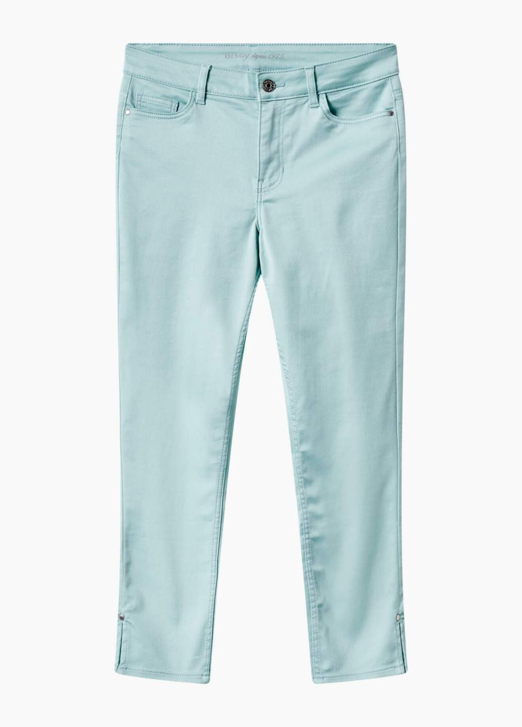 Светло-голубые кэжуал летние укороченные, зауженные брюки Orsay