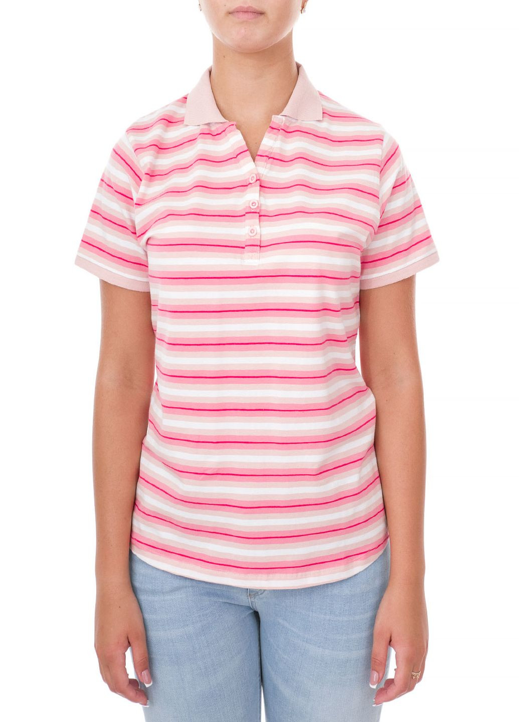 Розовая женская футболка-поло E-Bound