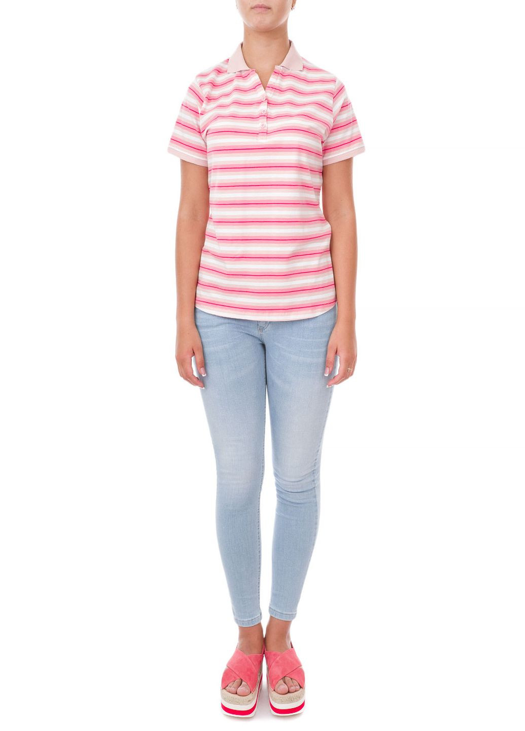 Розовая женская футболка-поло E-Bound