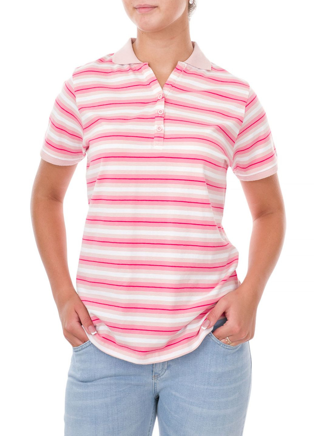 Розовая женская футболка-поло E-Bound