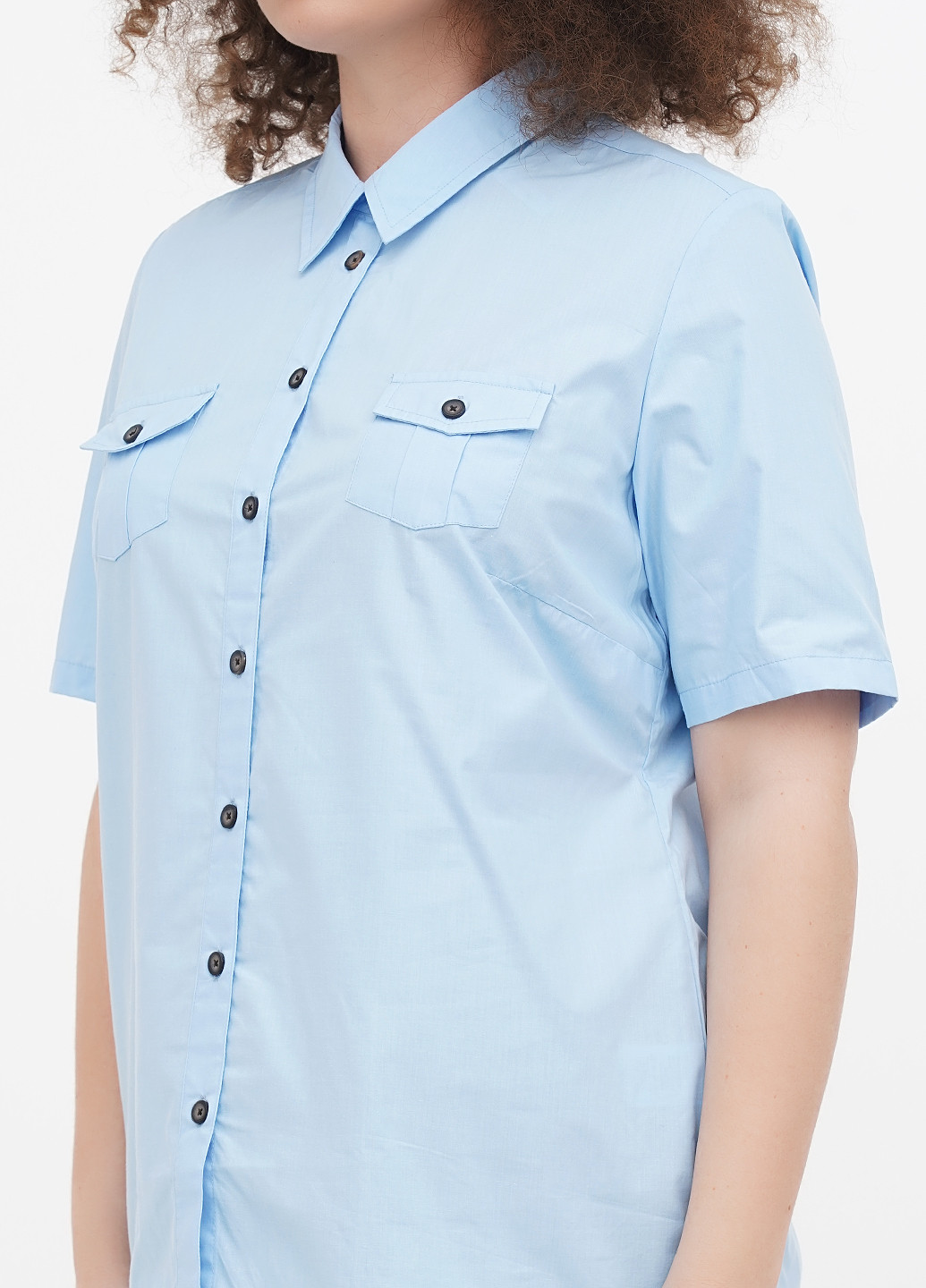 Голубой кэжуал рубашка однотонная Minus
