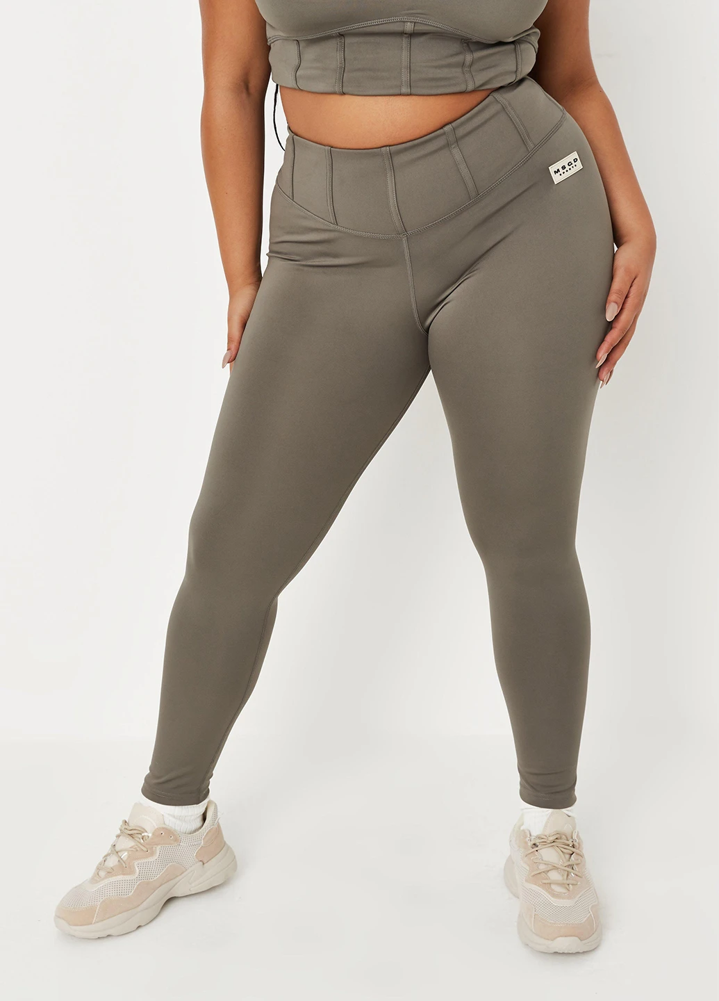 Хаки демисезонные леггинсы Missguided