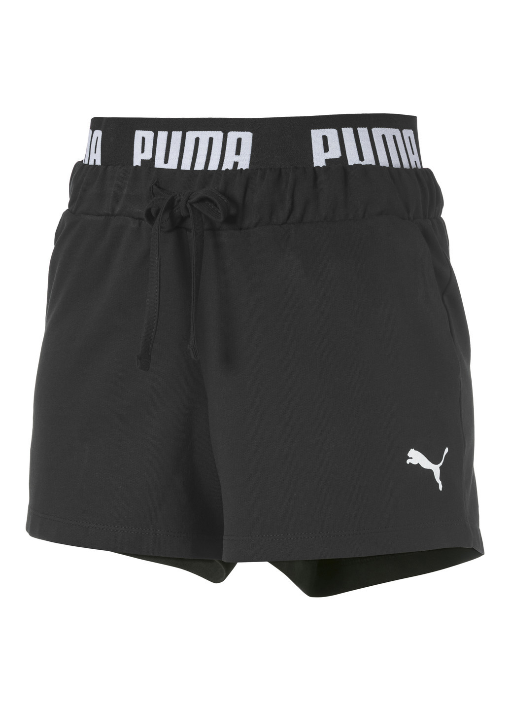 Шорти Women's Shorts Puma однотонні чорні спортивні бавовна