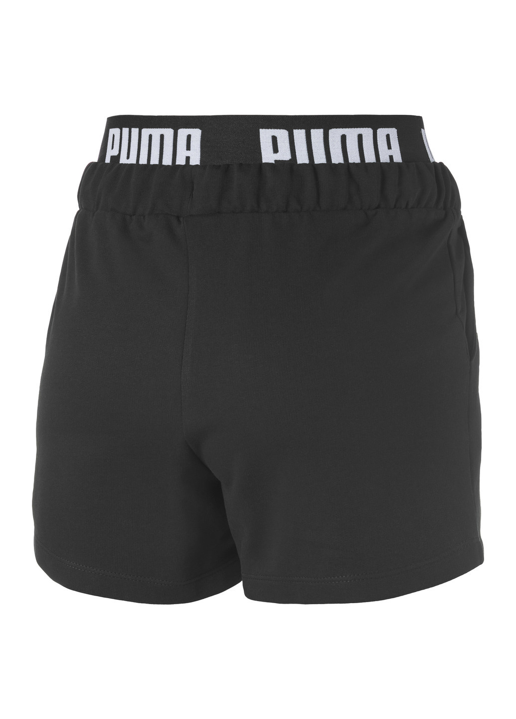 Шорти Women's Shorts Puma однотонні чорні спортивні бавовна