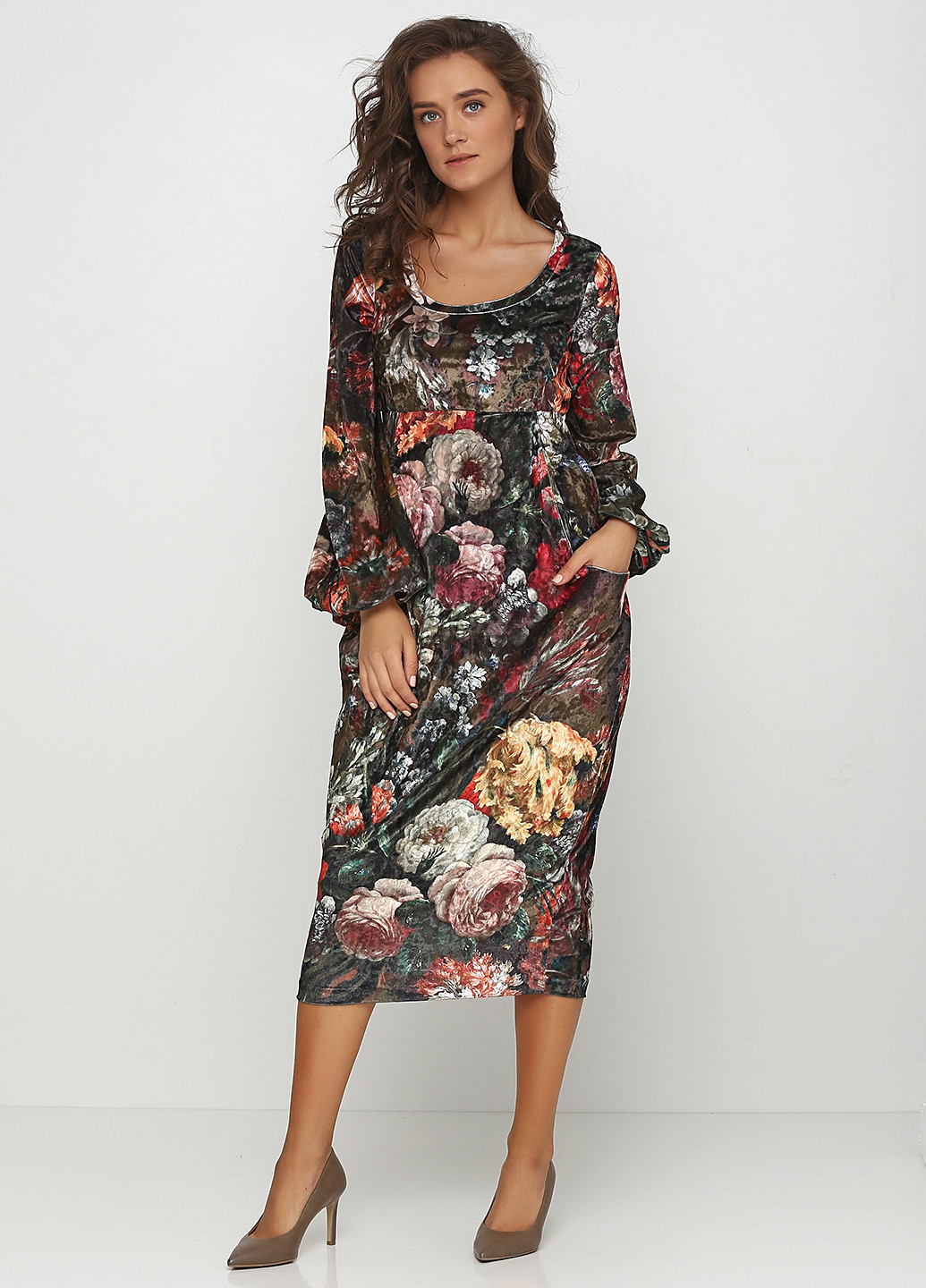 Комбинированное кэжуал платье Grazia Pi с цветочным принтом