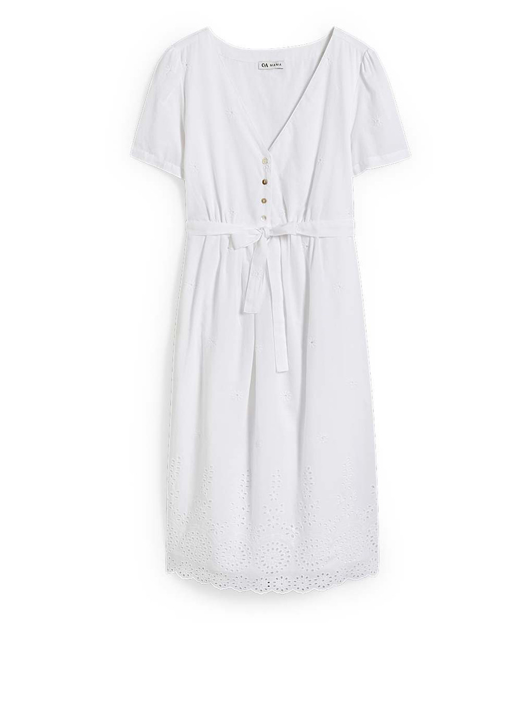 Белое кэжуал платье для беременных C&A однотонное