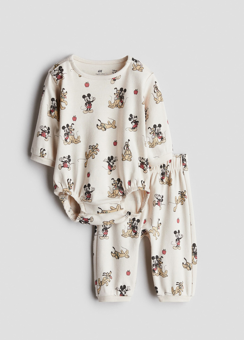 Светло-бежевый демисезонный комплект (боди, брюки) H&M