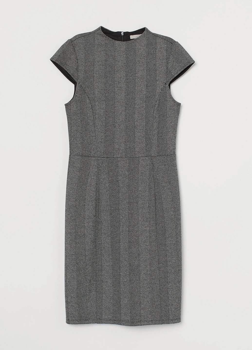 Чорно-білий ділова, кежуал сукня футляр H&M з геометричним візерунком