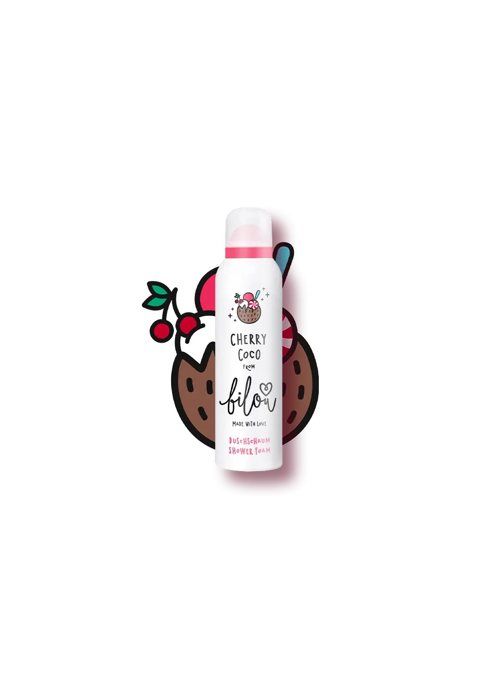 Пенка CHERRY COCO SHOWER FOAM для душа с ароматом "Свежие ягоды и кокосовый йогурт" Bilou (253089590)
