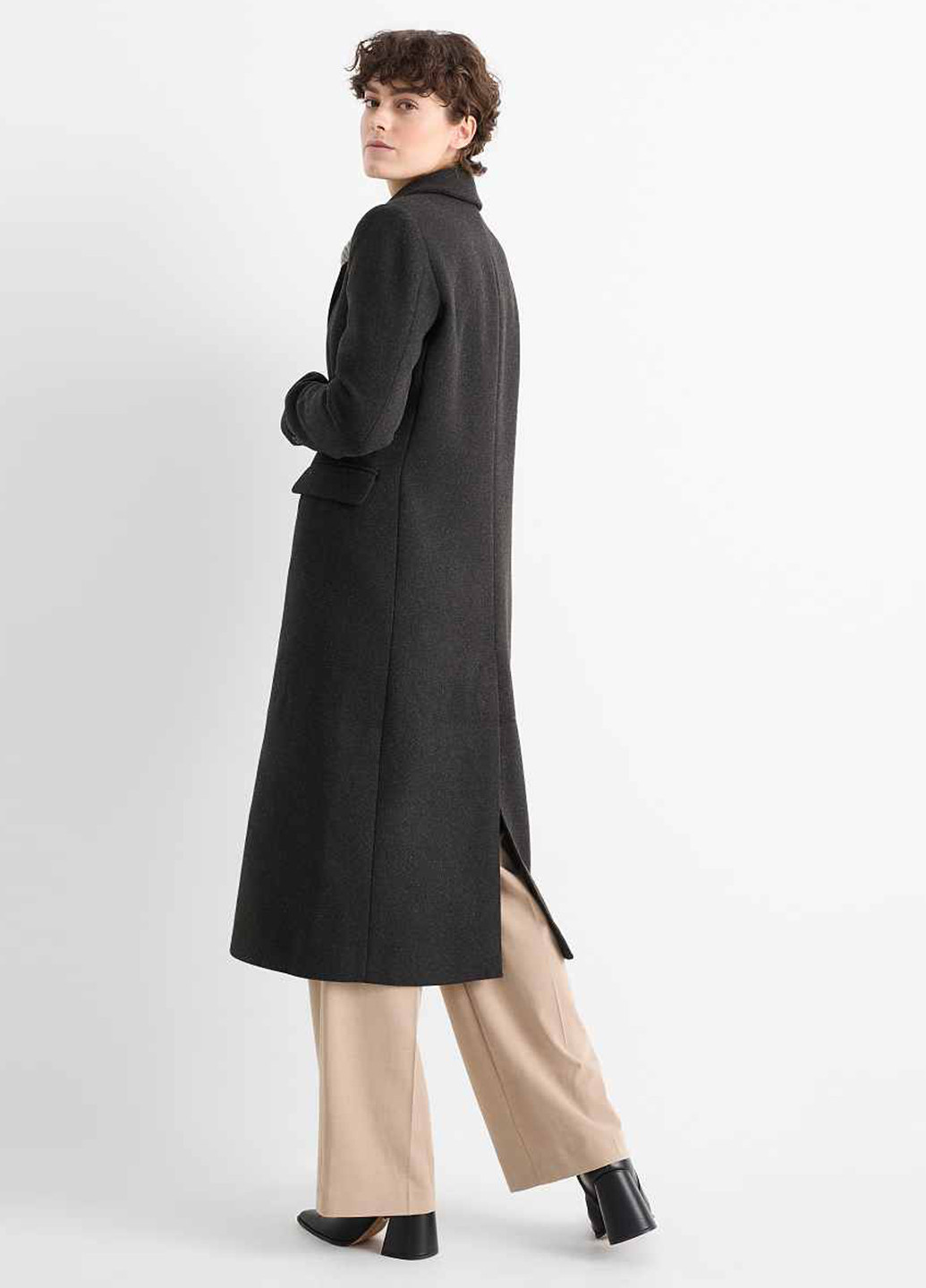 Темно-серое демисезонное Пальто однобортное C&A