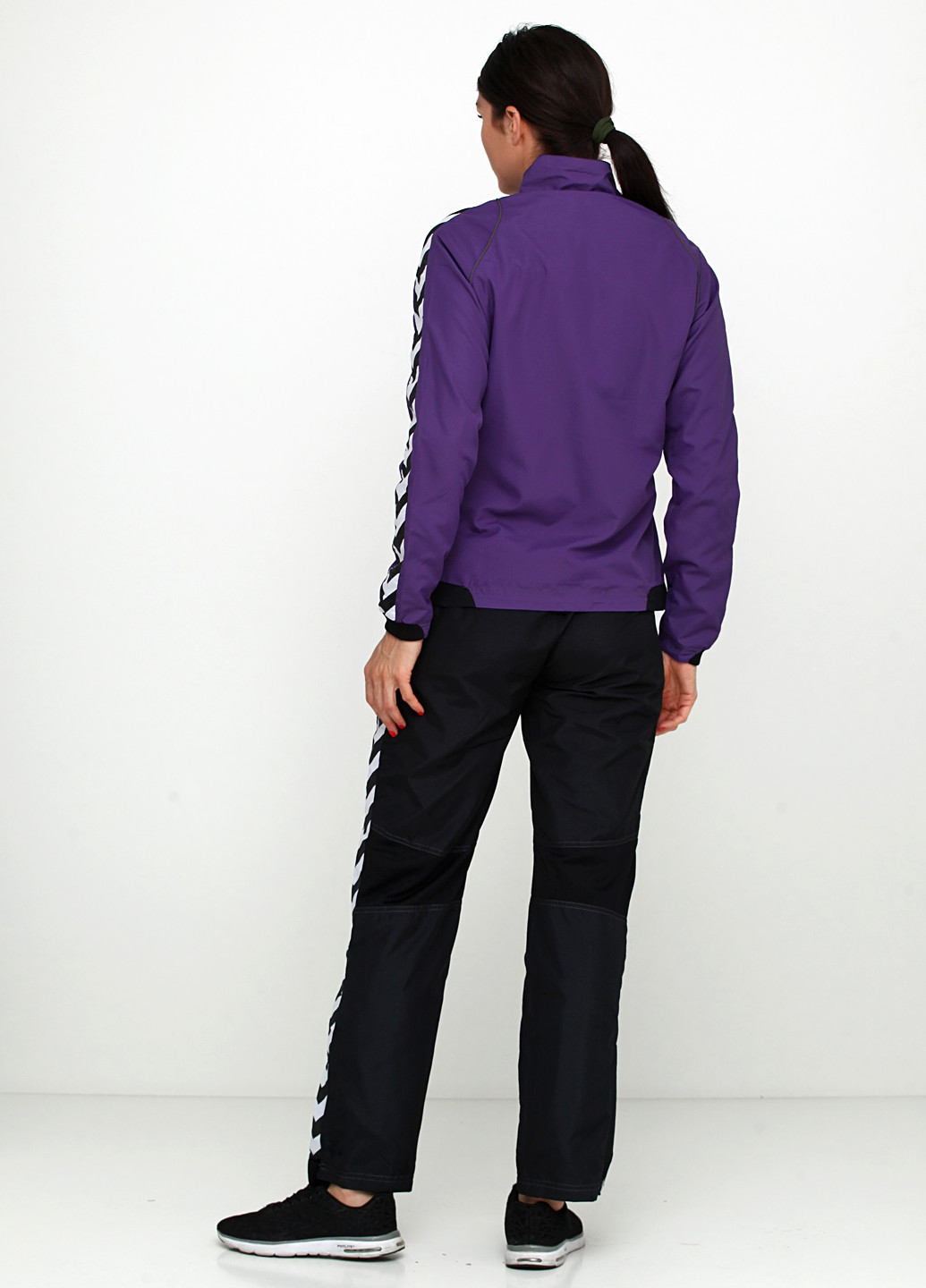 Костюм (кофта, брюки) Hummel брючный полоска фиолетовый спортивный