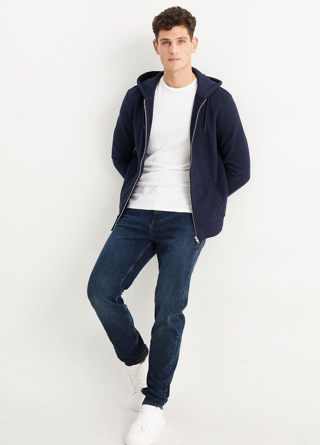 Синие демисезонные регюлар фит джинсы C&A