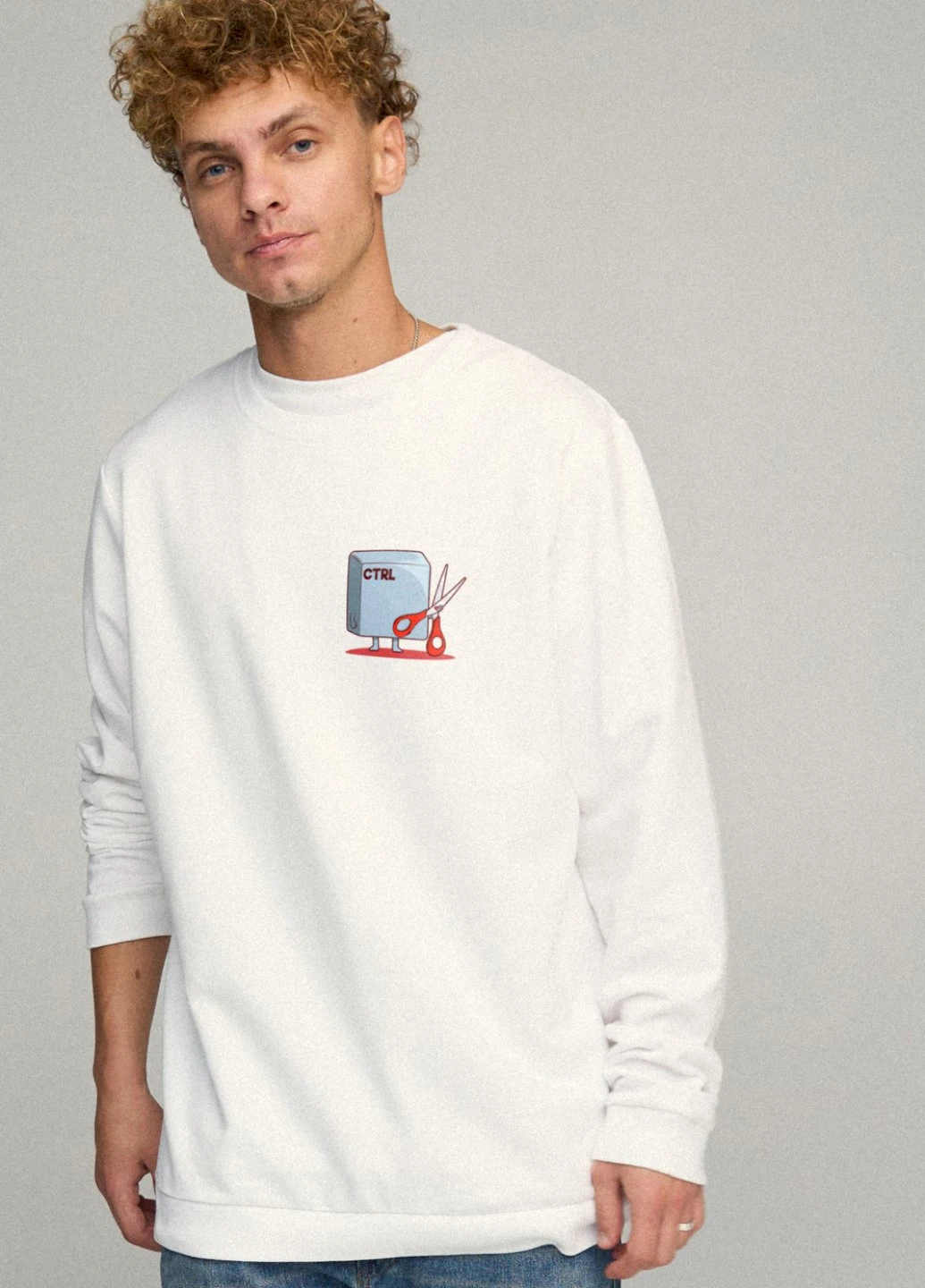 Білий свитшот мужской oversize /no flis/ YAPPI малюнок (254557678)