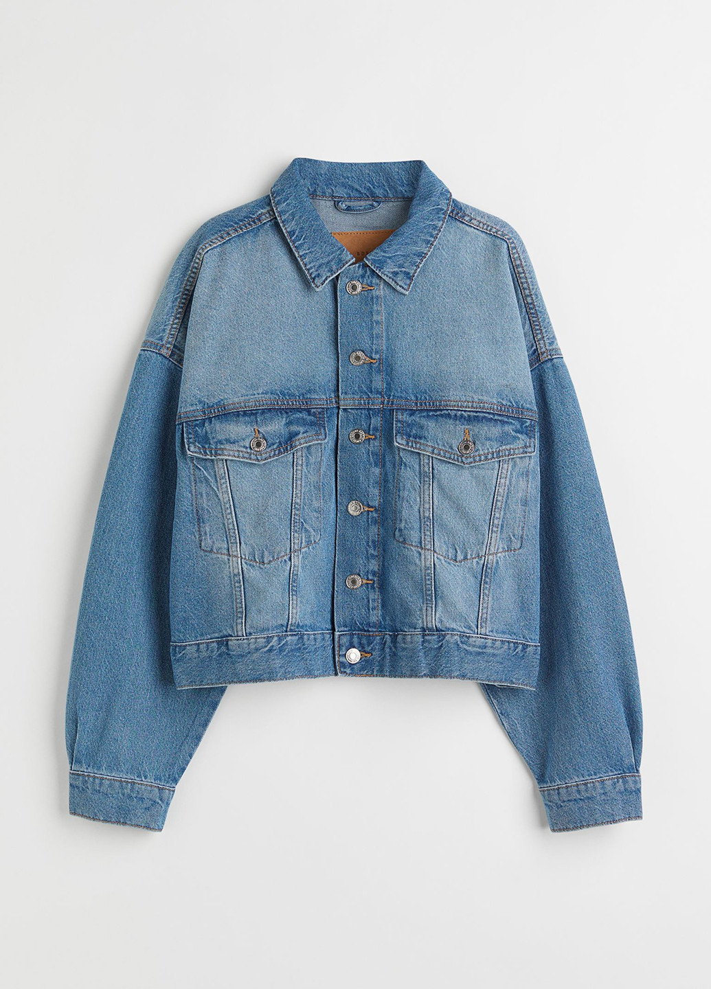 Синя демісезонна куртка джинсова весняно-осіння H&M