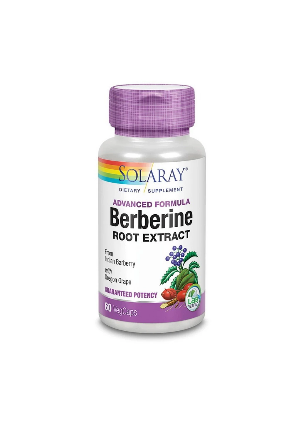 Берберин + Орегонский виноград Berberine root extract 60 капсул Solaray (255409736)