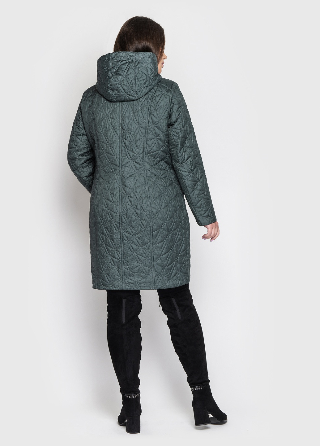 Смарагдова демісезонна подовжена куртка софія Welltre