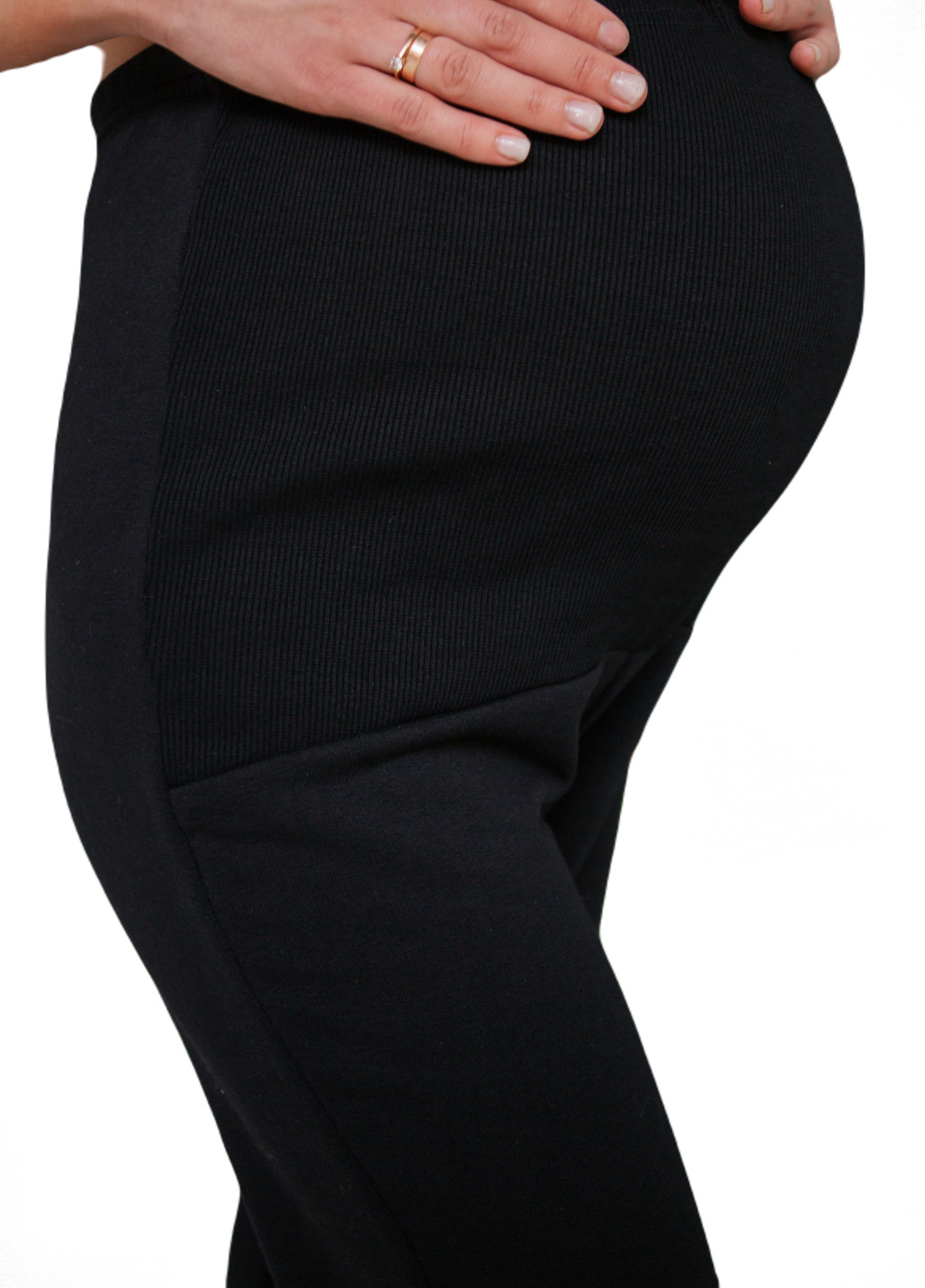 670201 Спортивні штани-джогери для вагітних з кишенями Чорні HN (222555056)