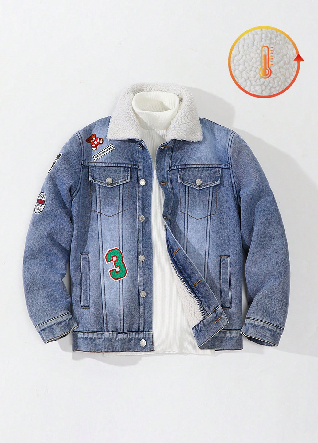 Блакитна демісезонна куртка SHEIN