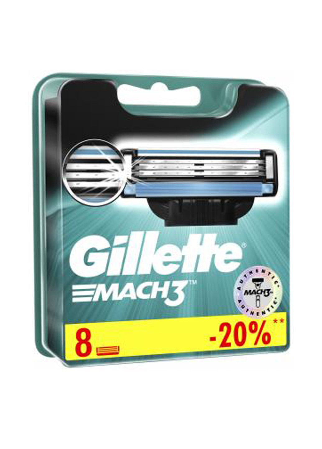 Сменные картриджи для бритья Mach3 (8 шт.) Gillette (138200787)