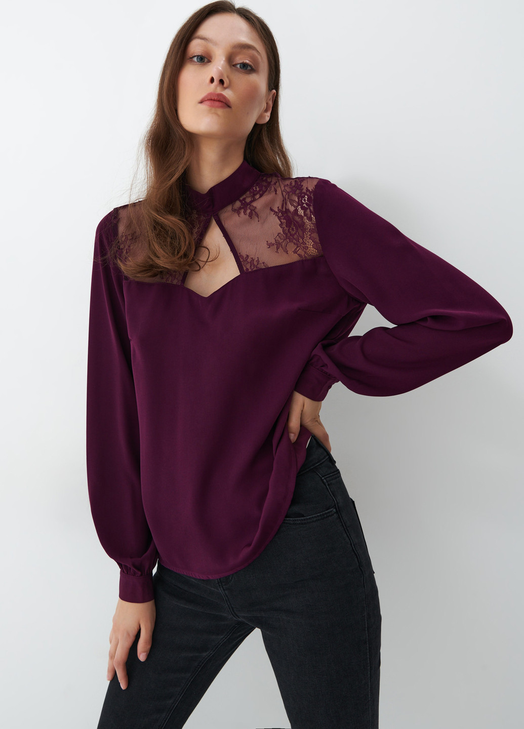 Фиолетовая демисезонная блуза Mohito