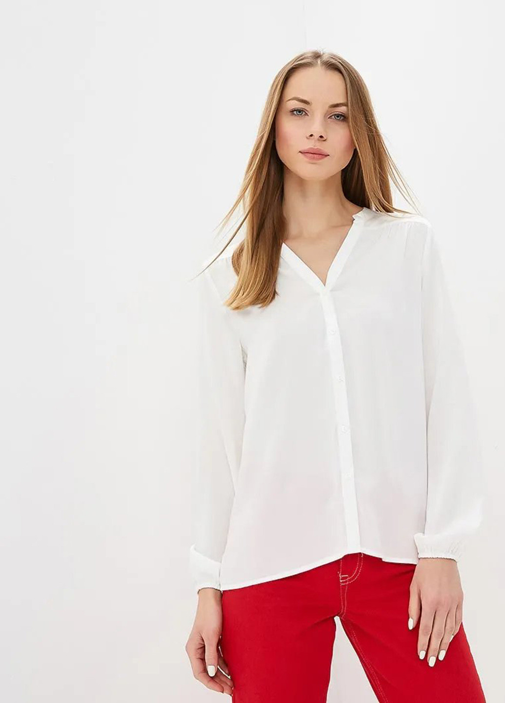 Белая кэжуал рубашка однотонная Jacqueline de Yong