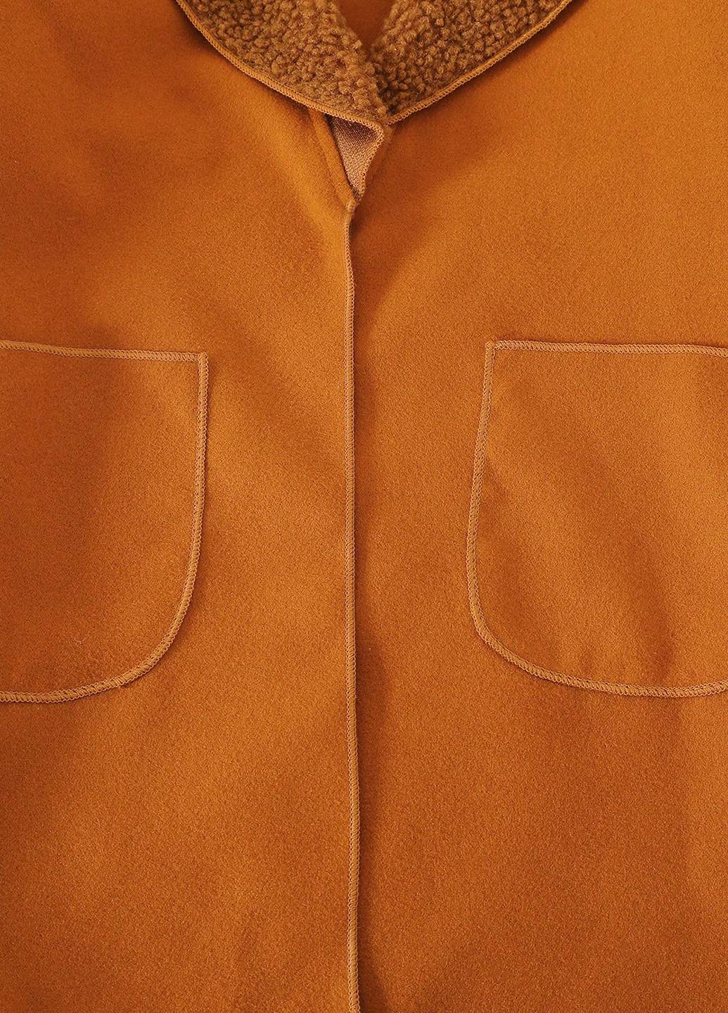 Охряное демисезонное Пальто однобортное SHEIN