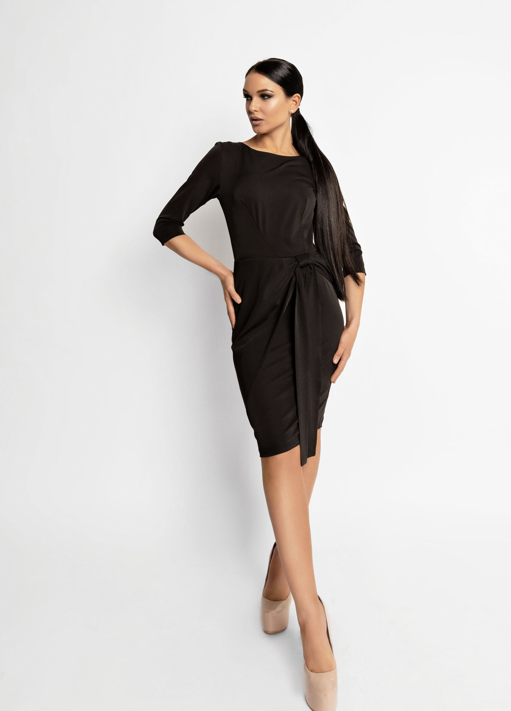 Чорна повсякденний елегантна сукня класичного крою Jadone Fashion