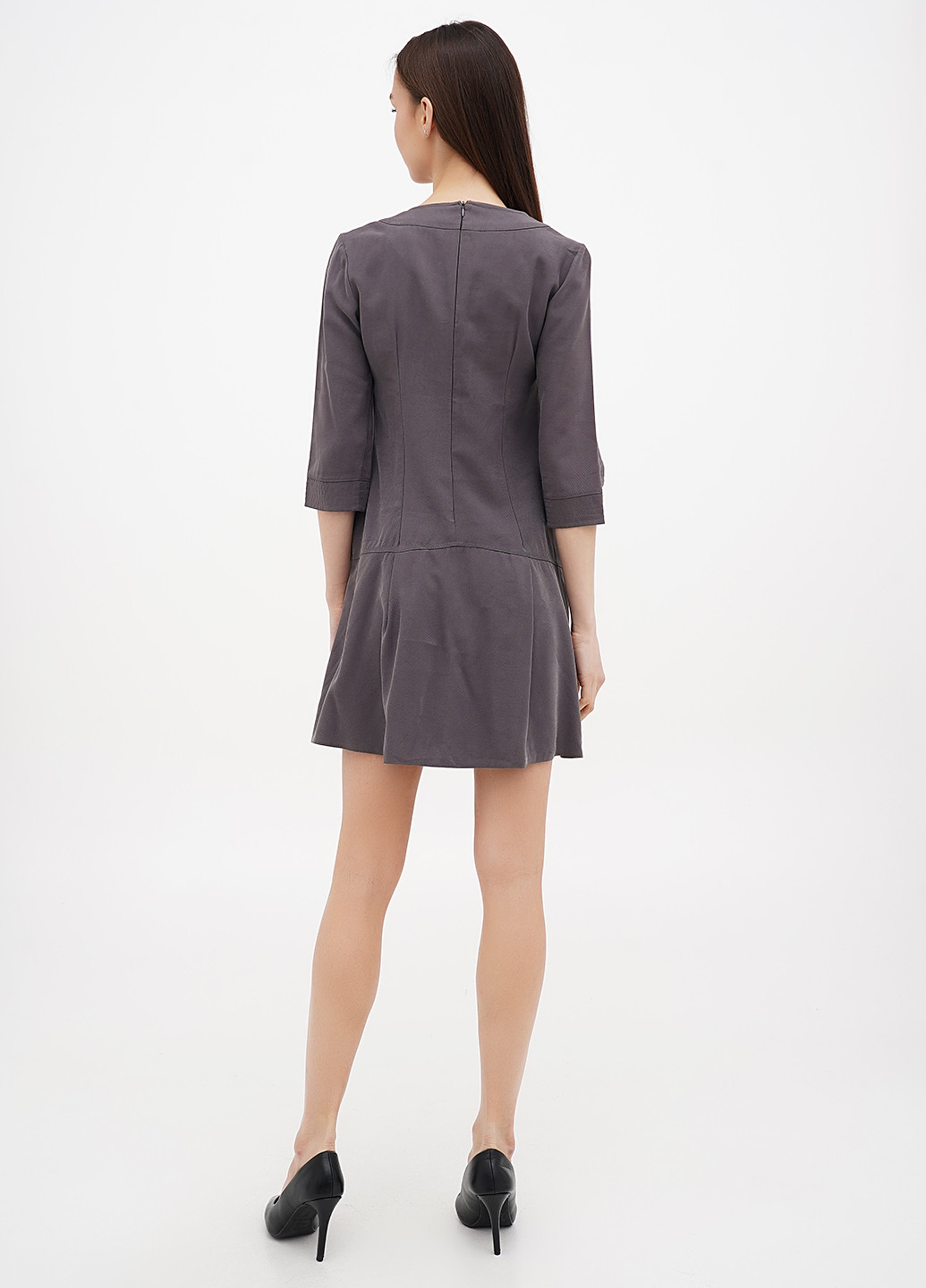 Сіра кежуал сукня кльош Sassofono однотонна
