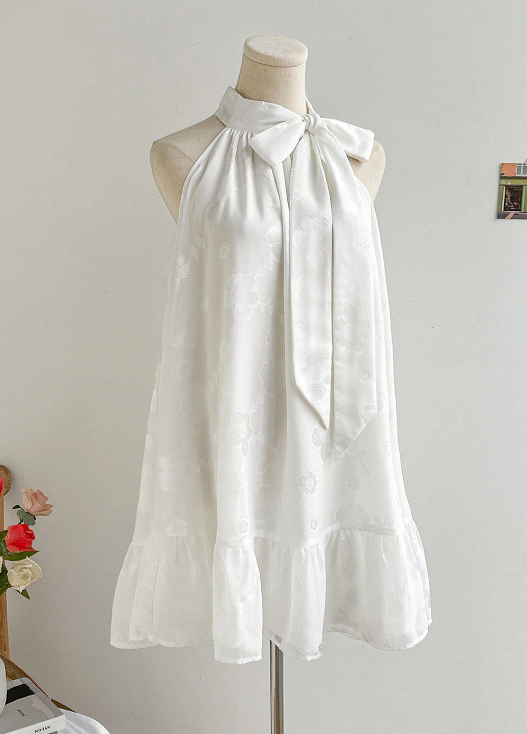 Білий кежуал сукня а-силует SHEIN з квітковим принтом