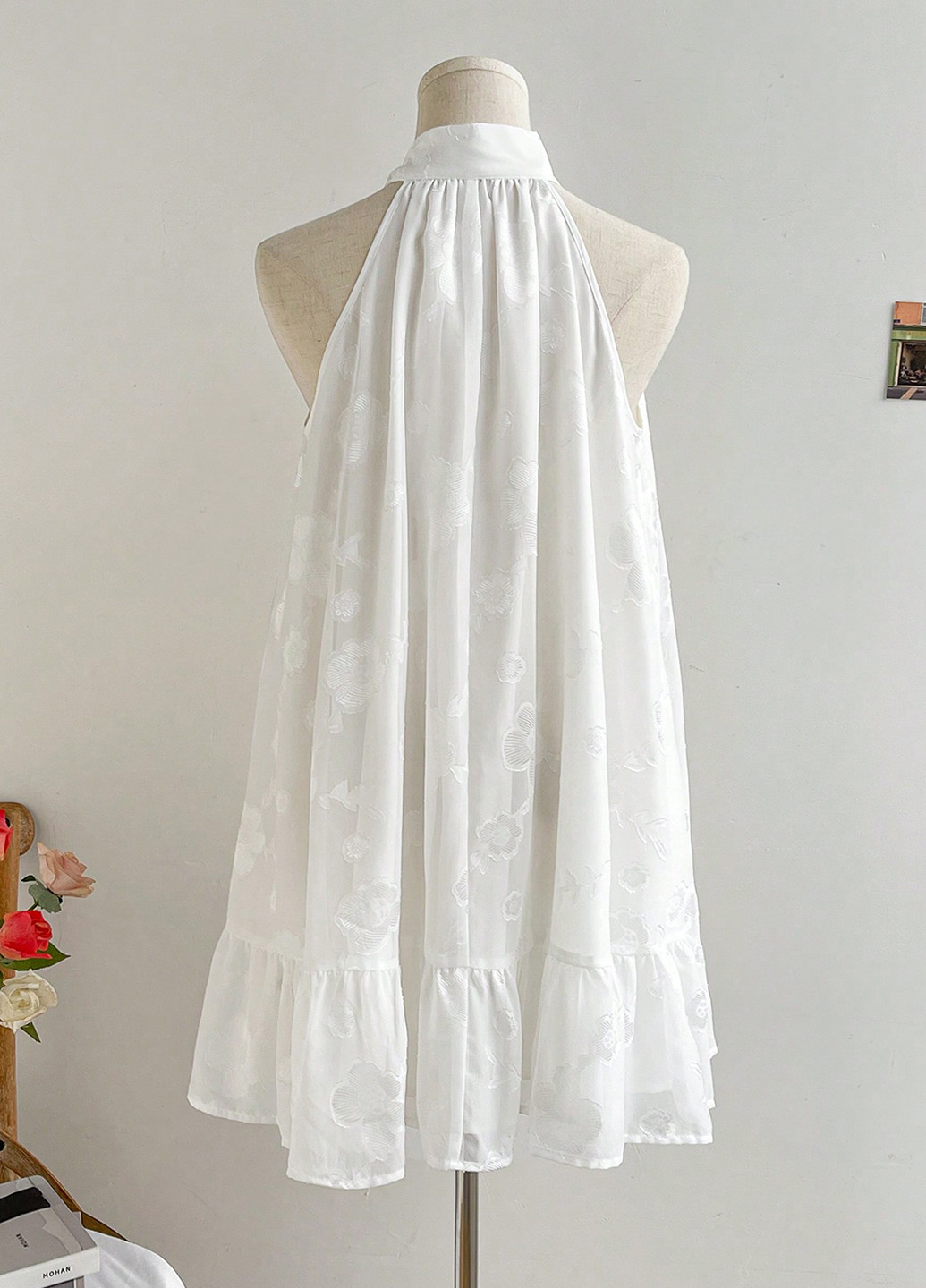 Білий кежуал сукня а-силует SHEIN з квітковим принтом