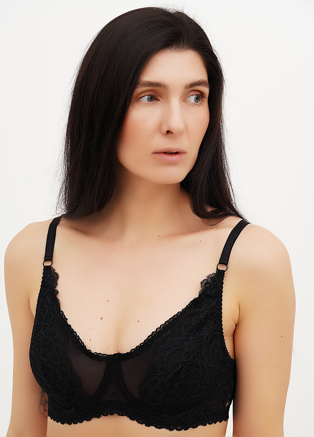 Чёрный минимайзер бюстгальтер Sambario с косточками полиамид