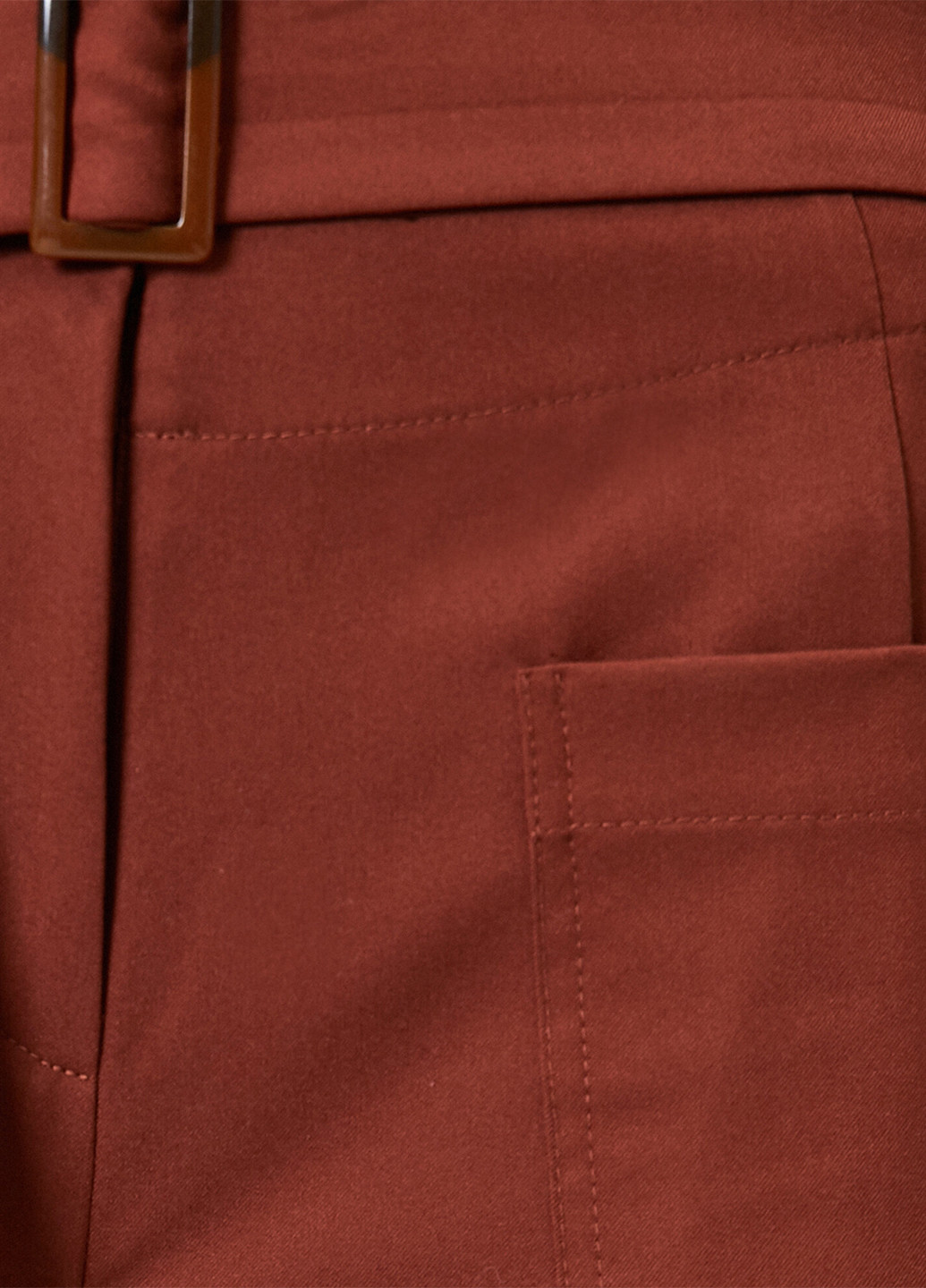 Терракотовые кэжуал демисезонные укороченные, прямые брюки KOTON