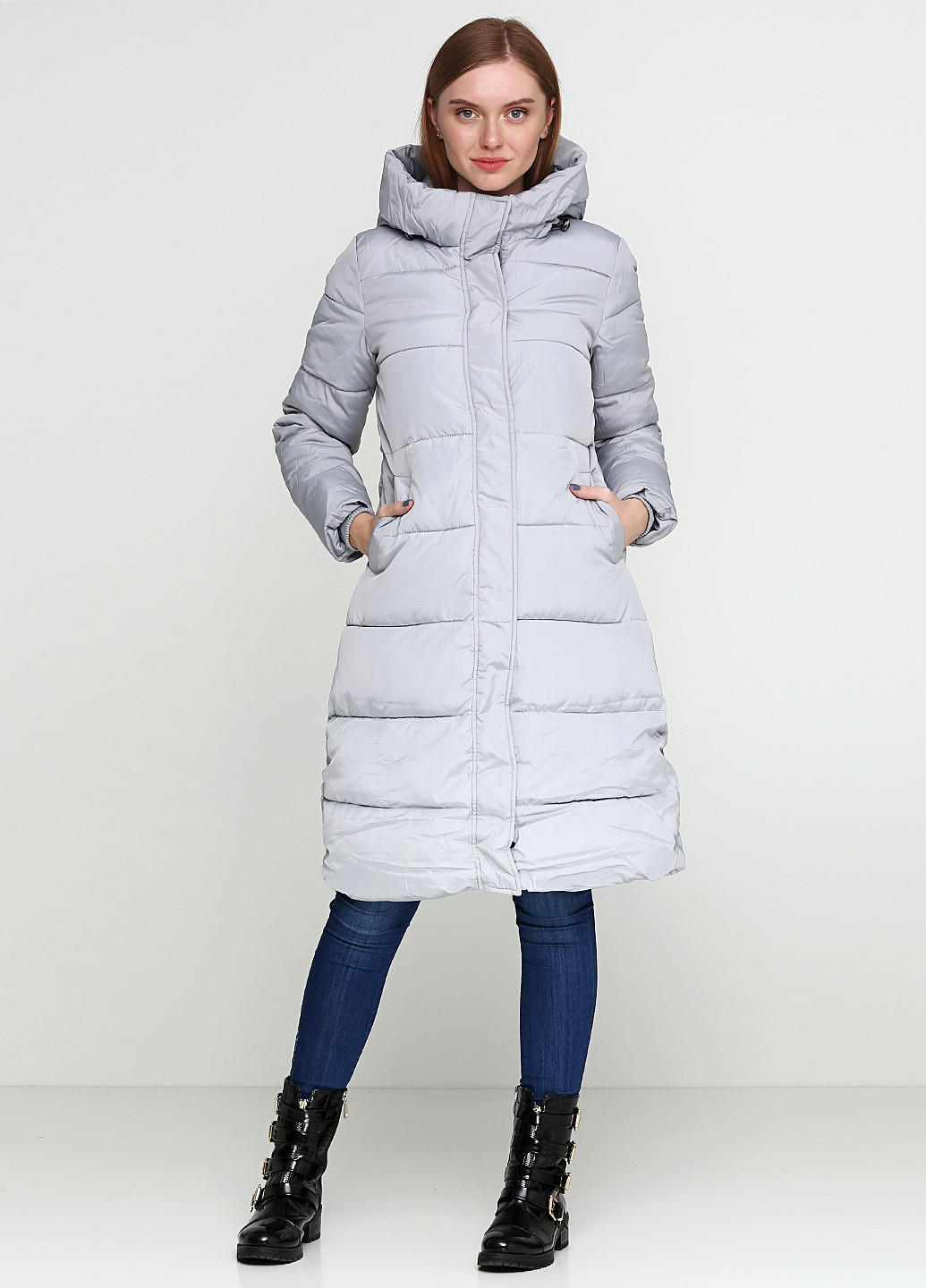 Светло-серая зимняя куртка Dongxi