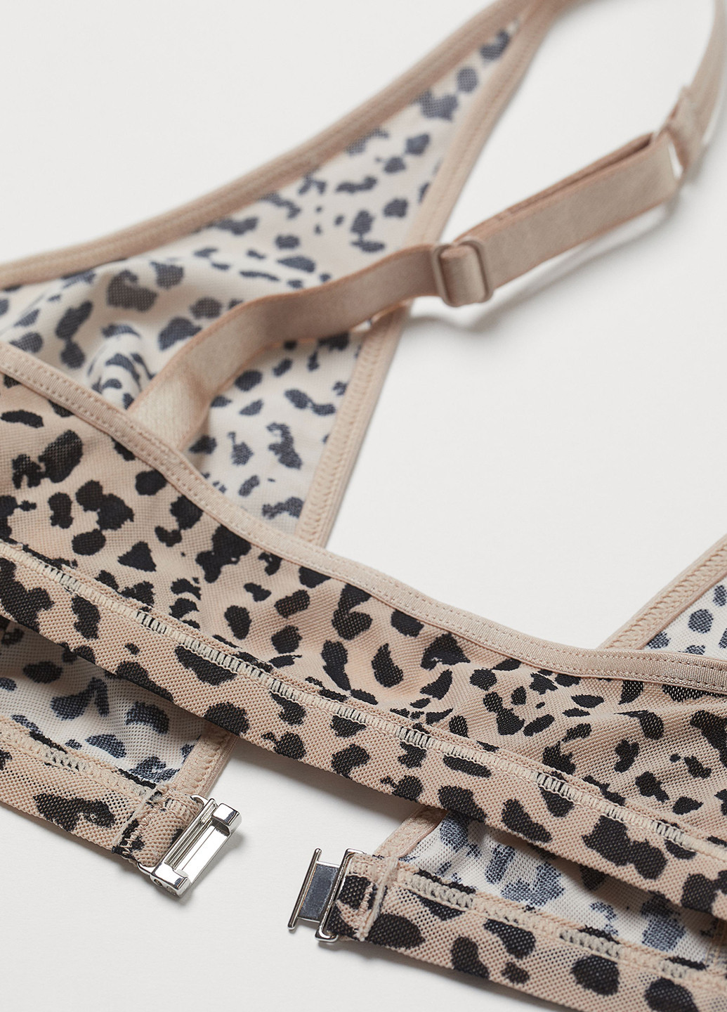 Комбинированный триэнджел бюстгальтер H&M без косточек полиамид