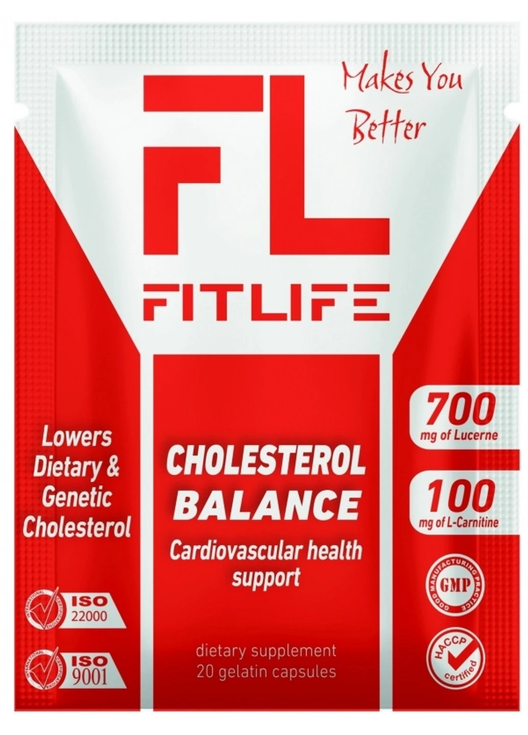 Для оптимізації холестерину Cholesterol Balance 20 капсул FitLife (255410248)