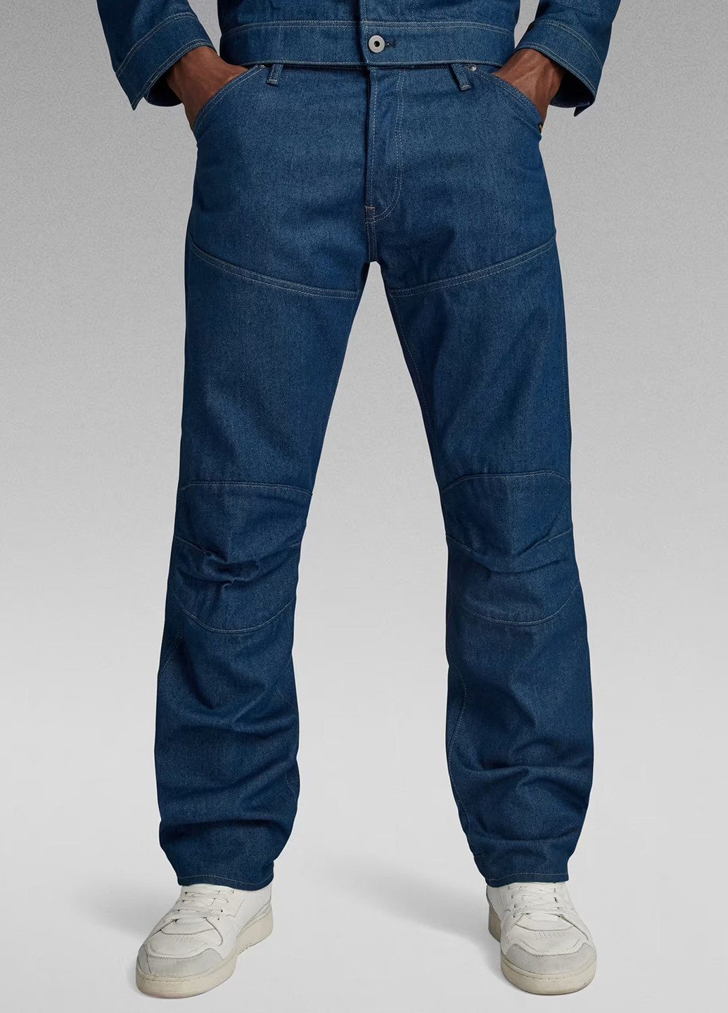 Синие демисезонные прямые джинсы G-Star Raw