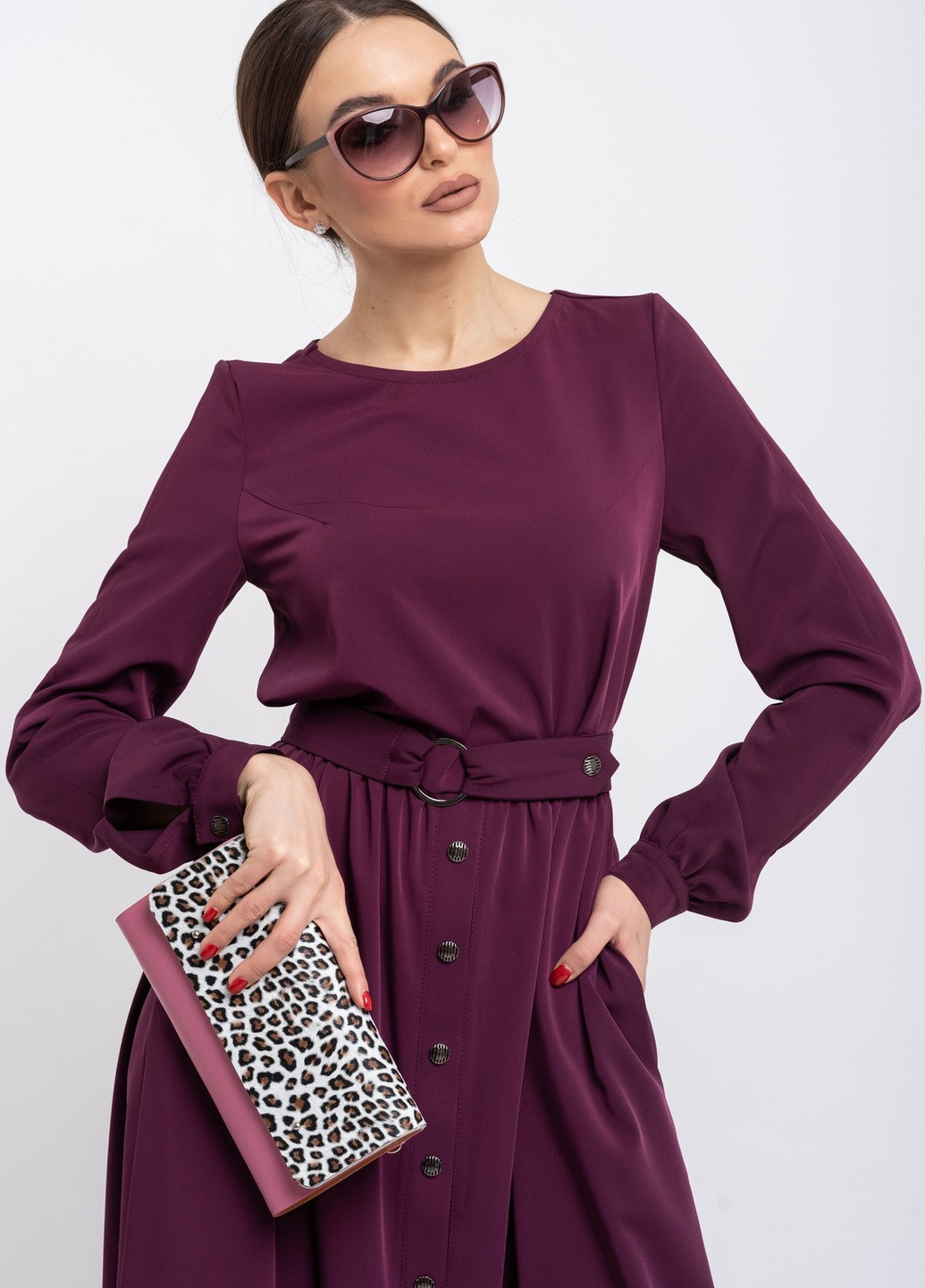 Фиолетовое кэжуал платье тэмми пл 0720 фиолет Ри Мари однотонное