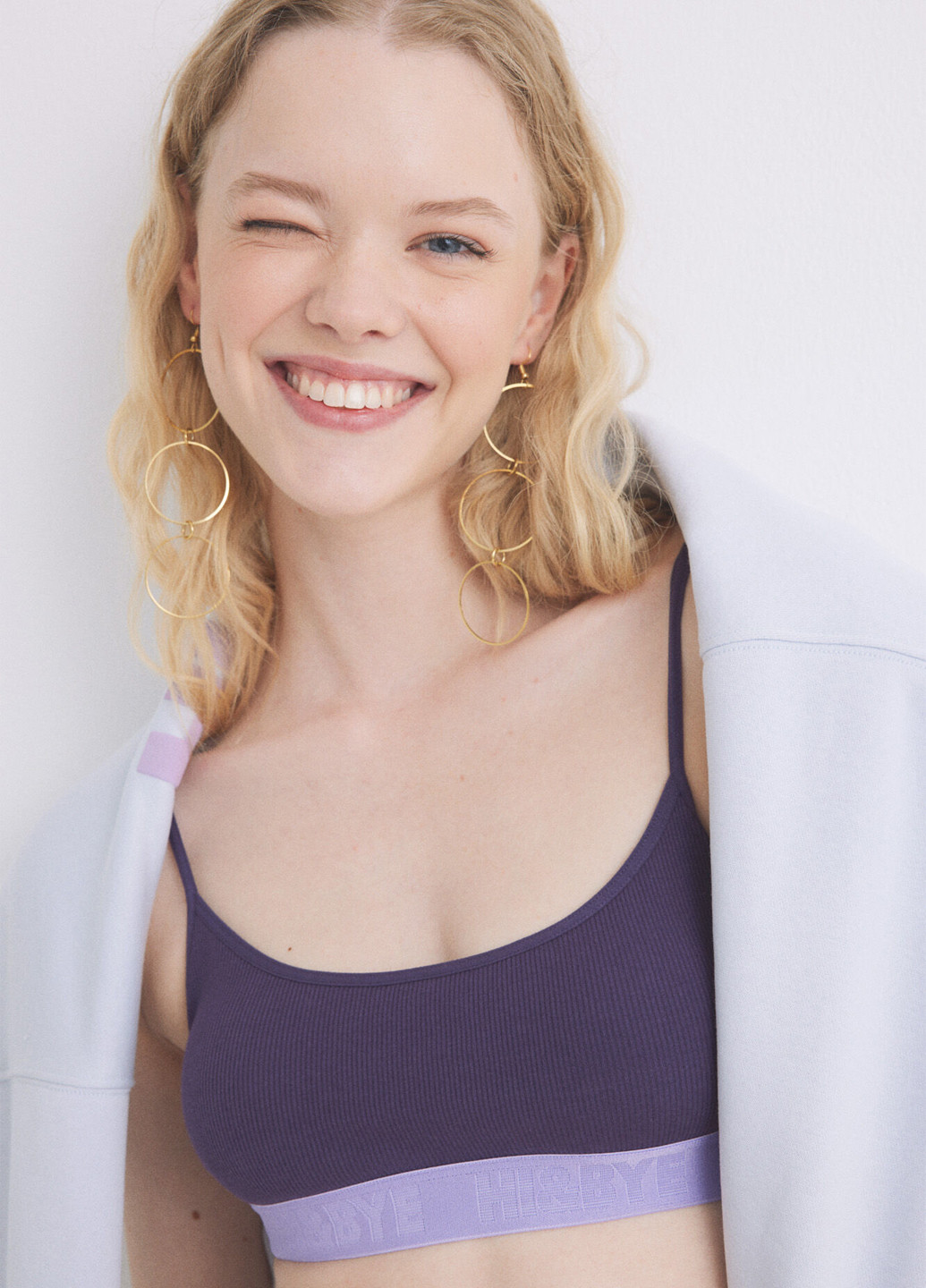 Фиолетовый топ бюстгальтер Hi&Bye без косточек хлопок, трикотаж