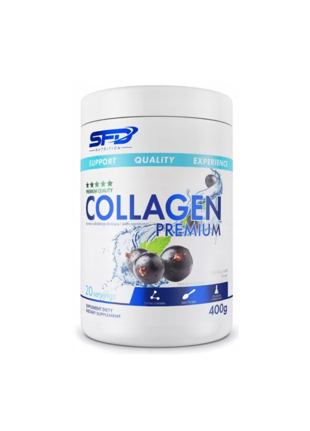 Добавка для суглобів та зв'язок SFD Collagen premium -400g blackurrant SFD Nutrition (253541826)