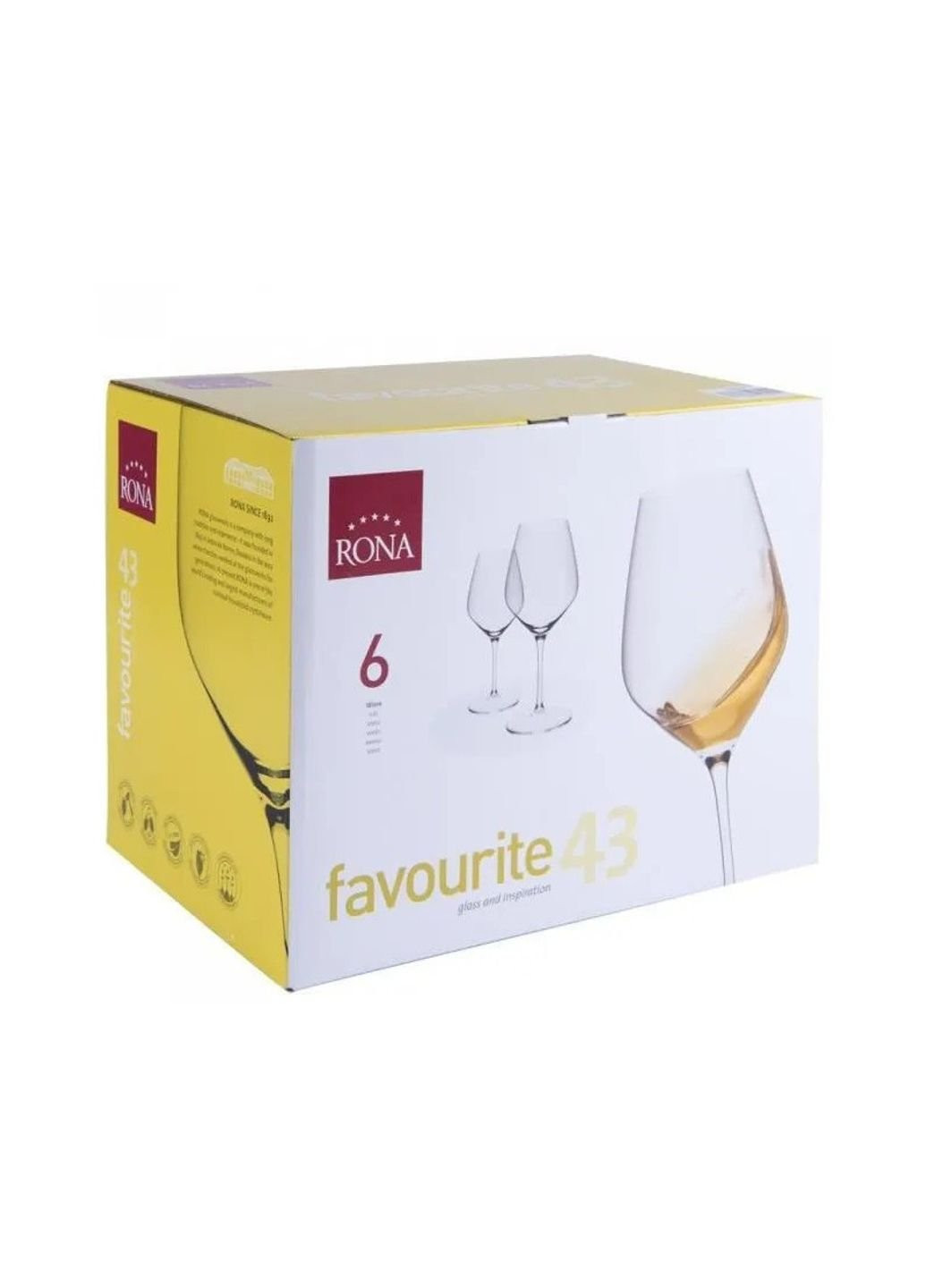 Набор бокалов для вина Favourite 7361-0-430 430 мл 6 шт Rona (253626036)
