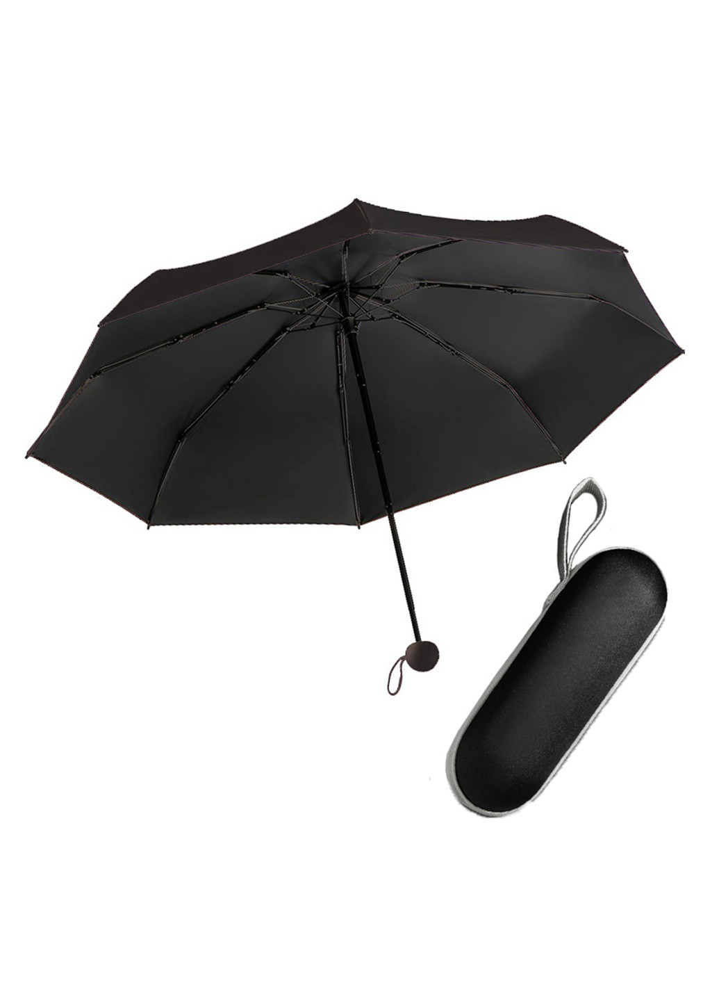 Чорна} парсолька у футлярі капсула кишенькова umbrella capsule u1 black UFT середня (246423892)