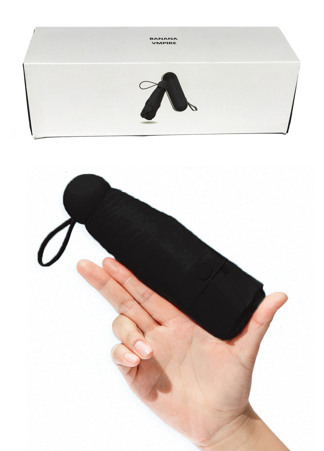 Чорна} парсолька у футлярі капсула кишенькова umbrella capsule u1 black UFT середня (246423892)