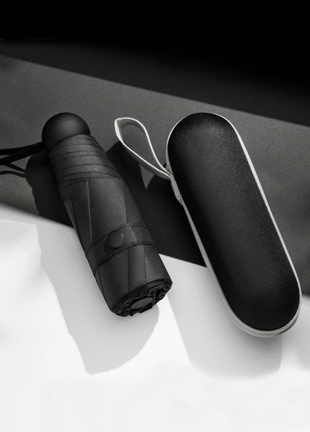 Чорна} парсолька у футлярі капсула кишенькова umbrella capsule u1 black UFT середня (246423892)